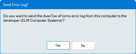 Send Error Log