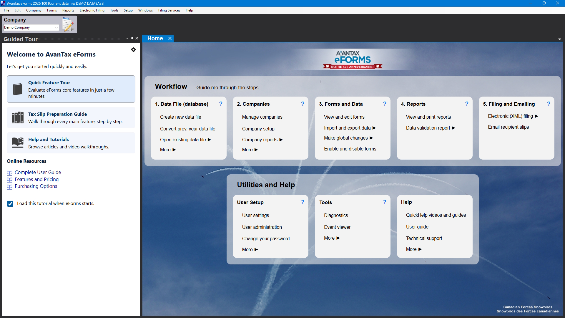 eForms Home Page